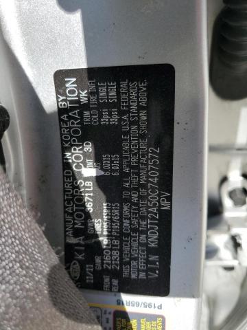 KNDJT2A50C7407572 - 2012 KIA SOUL SILVER photo 12