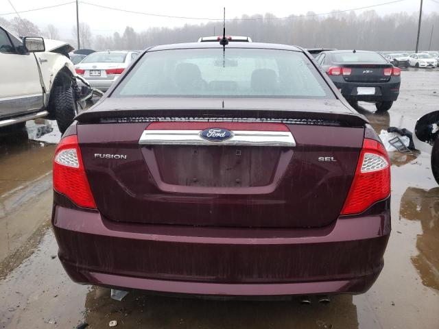 3FAHP0JA9BR153572 - 2011 FORD FUSION SEL BURGUNDY photo 6