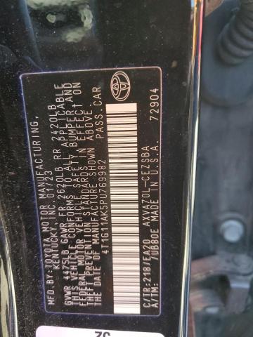 4T1G11AK5PU769982 - 2023 TOYOTA CAMRY SE NIGHT SHADE BLACK photo 12