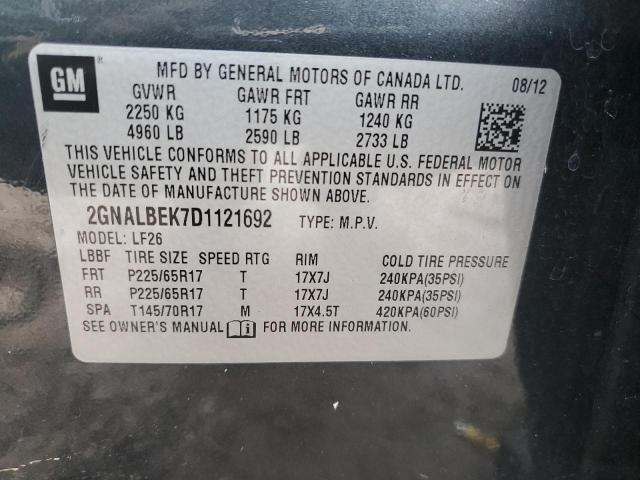 2GNALBEK7D1121692 - 2013 CHEVROLET EQUINOX LS CHARCOAL photo 13