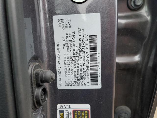 5J6RW2H51LL042563 - 2020 HONDA CR-V EX GRAY photo 13