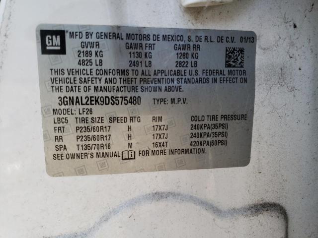 3GNAL2EK9DS575480 - 2013 CHEVROLET CAPTIVA LS 白色 照片 13