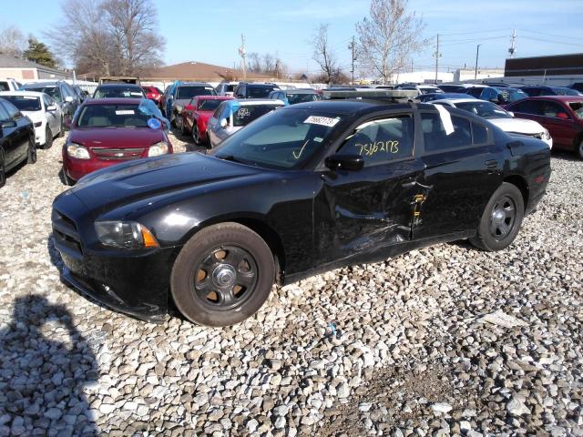 2C3CDXAT8EH348476 - 2014 DODGE CHARGER POLICE BLACK photo 1