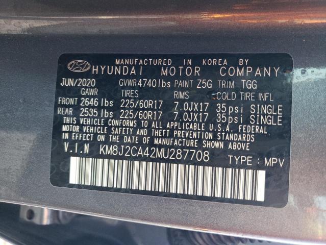 KM8J2CA42MU287708 - 2021 HYUNDAI TUCSON SE GRAY photo 13