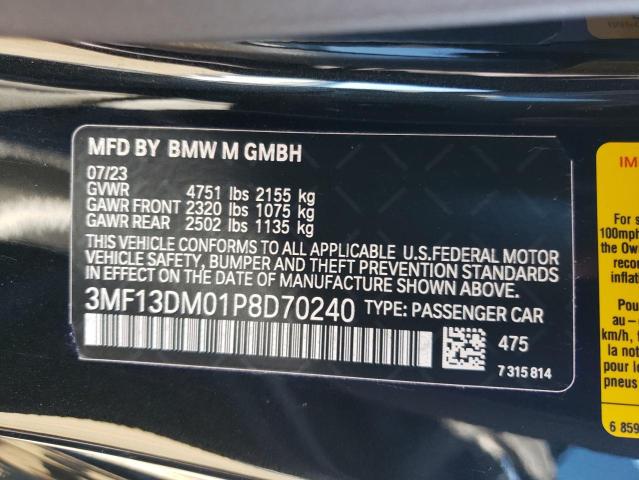 3MF13DM01P8D70240 - 2023 BMW M2 BLACK photo 13