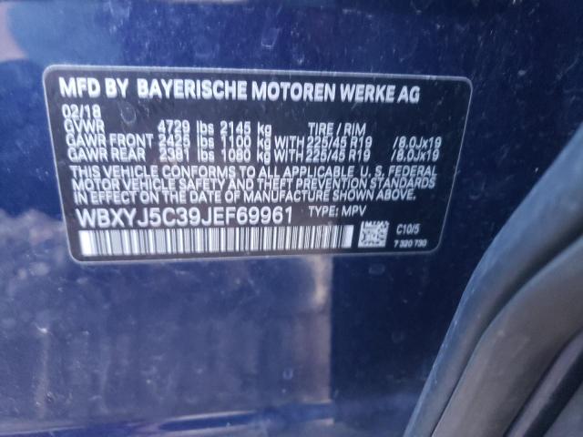 WBXYJ5C39JEF69961 - 2018 BMW X2 XDRIVE28I BLUE photo 12