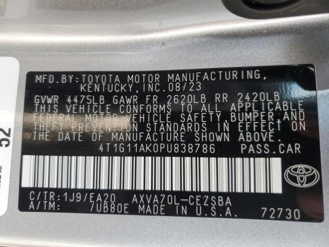 4T1G11AK0PU838786 - 2023 TOYOTA CAMRY SE NIGHT SHADE SILVER photo 13