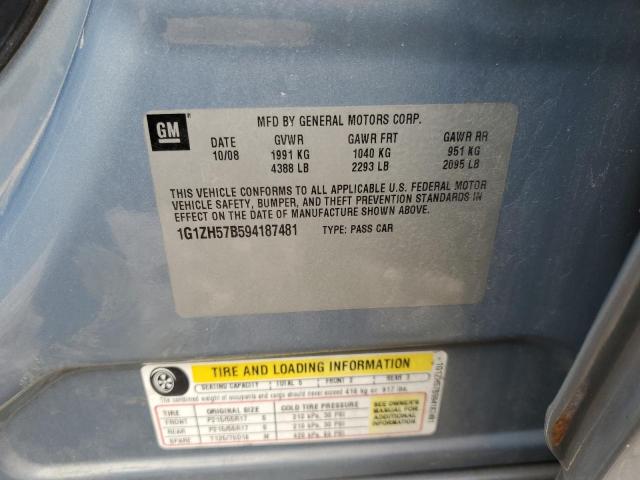 1G1ZH57B594187481 - 2009 CHEVROLET MALIBU 1LT 蓝色 照片 12