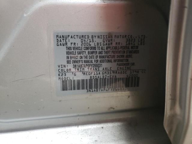 3N1AB7AP6FY266031 - 2015 NISSAN SENTRA S SILVER photo 13