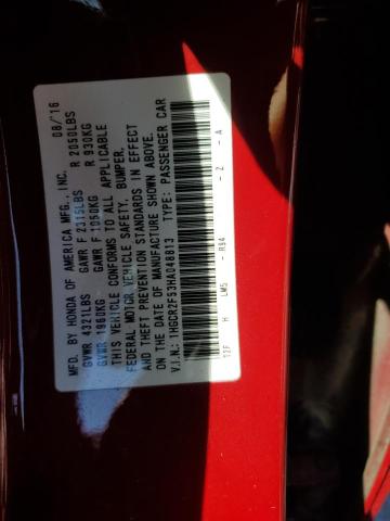 1HGCR2F53HA048813 - 2017 HONDA ACCORD SPORT RED photo 12