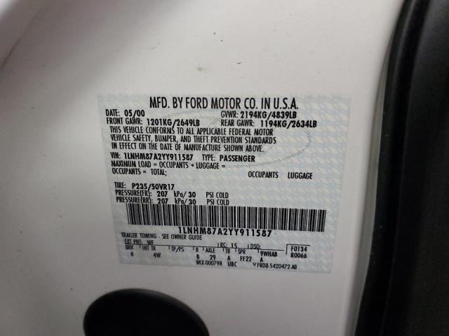 1LNHM87A2YY911587 - 2000 LINCOLN LS 白色 照片 12