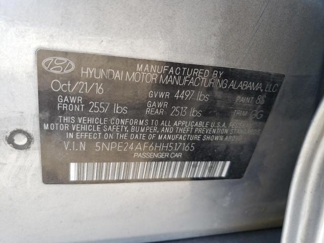 5NPE24AF6HH517165 - 2017 HYUNDAI SONATA SE GRAY photo 13