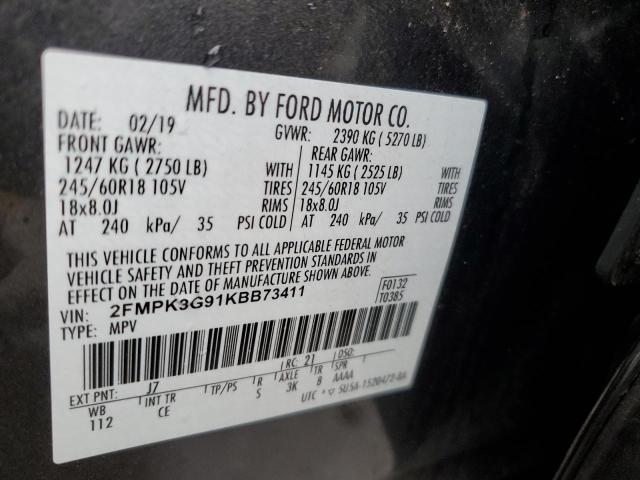 2FMPK3G91KBB73411 - 2019 FORD EDGE SE GREEN photo 14