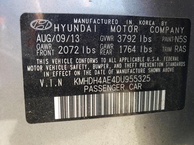 KMHDH4AE4DU955325 - 2013 HYUNDAI ELANTRA GLS SILVER photo 12