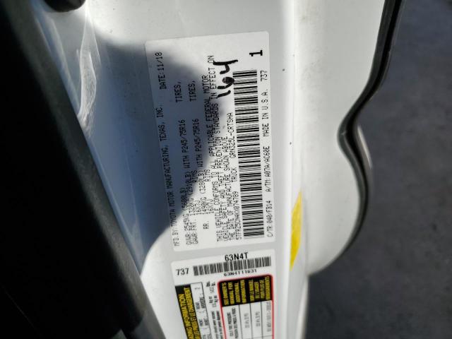 5TFRZ5CN4KX074789 - 2019 TOYOTA TACOMA ACCESS CAB თეთრი ფოტო 12