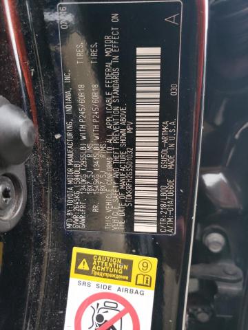 5TDKKRFH2GS501032 - 2016 TOYOTA HIGHLANDER XLE BLACK photo 13