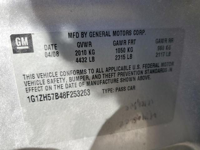 1G1ZH57B48F253263 - 2008 CHEVROLET MALIBU 1LT 银色 照片 12