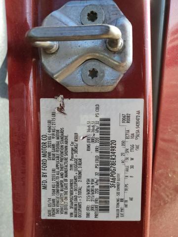 3FA6P0G78ER349820 - 2014 FORD FUSION S RED photo 12