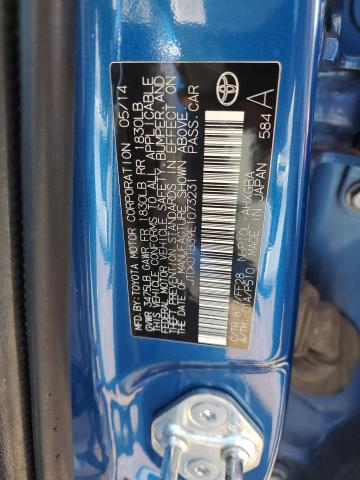 JTDKDTB39E1073231 - 2014 TOYOTA PRIUS C BLUE photo 12