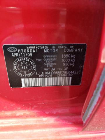 KMHDB85E79U044223 - 2009 HYUNDAI ELANTRA TO RED photo 13