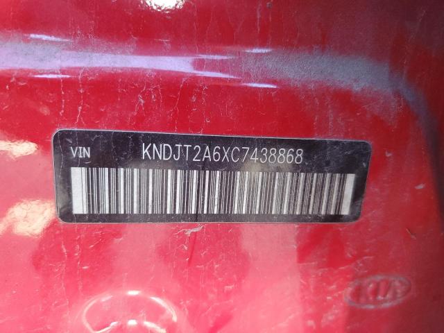 KNDJT2A6XC7438868 - 2012 KIA SOUL + RED photo 13