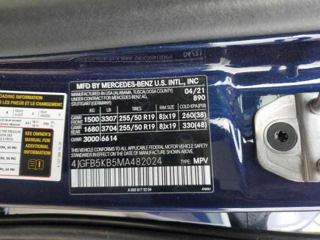 4JGFB5KB5MA482024 - 2021 MERCEDES-BENZ GLE 450 4MATIC BLUE photo 13