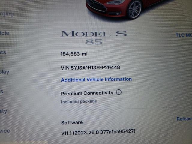 5YJSA1H13EFP29448 - 2014 TESLA MODEL S Կարմիր լուսանկար 9
