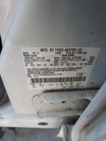 1FT7W2B68CED11743 - 2012 FORD F250 SUPER DUTY WHITE photo 13