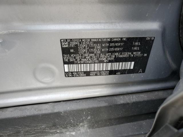 2T3H1RFV2KW052185 - 2019 TOYOTA RAV4 LE 银色 照片 13