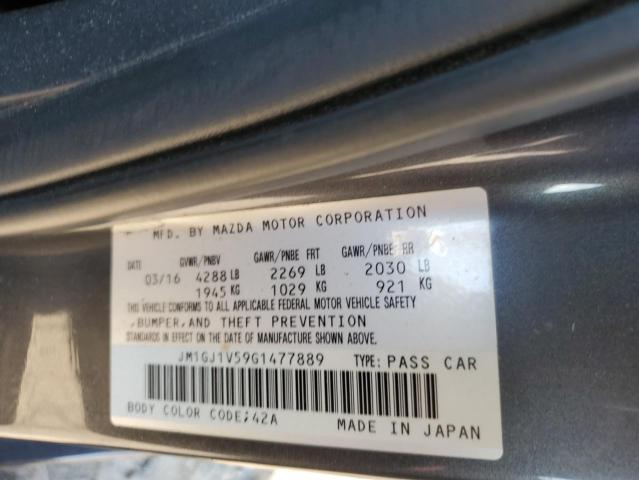 JM1GJ1V59G1477889 - 2016 MAZDA 6 TOURING GRAY photo 12