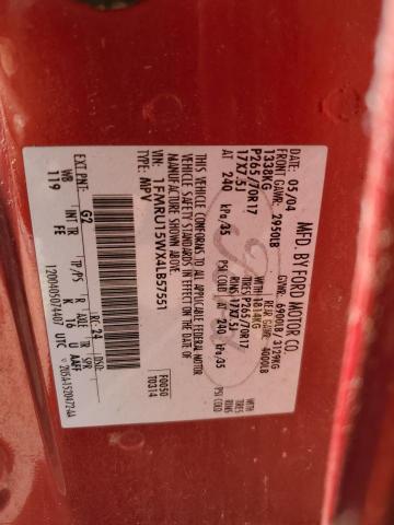 1FMRU15WX4LB57551 - 2004 FORD EXPEDITION XLT RED photo 13