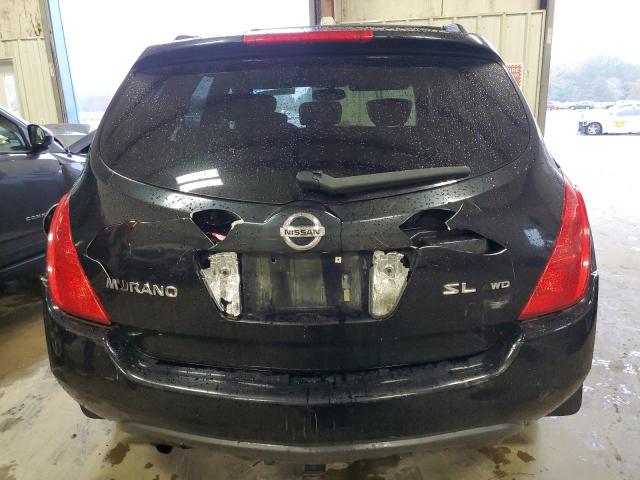 JN8AZ08W44W332789 - 2004 NISSAN MURANO SL BLACK photo 6