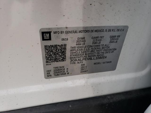 3GKALPEV6LL108014 - 2020 GMC TERRAIN SLT WHITE photo 12