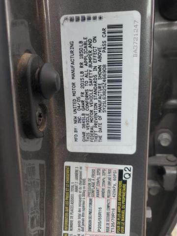 5Y2SL63825Z466908 - 2005 PONTIAC VIBE CHARCOAL photo 12