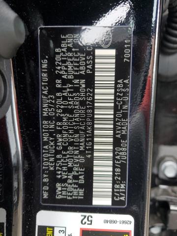 4T1G11AK8PU817622 - 2023 TOYOTA CAMRY SE NIGHT SHADE BLACK photo 12