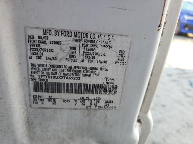 1FTYR10UX2TA69233 - 2002 FORD RANGER WHITE photo 12