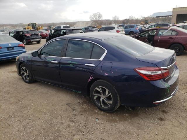 1HGCR2F39GA237401 - 2016 HONDA ACCORD LX BLUE photo 2