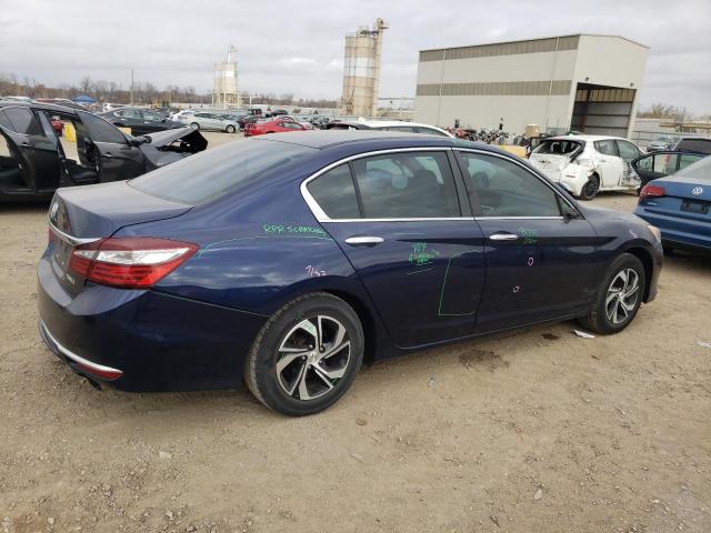 1HGCR2F39GA237401 - 2016 HONDA ACCORD LX BLUE photo 3