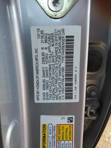 1HGCV1F59LA013580 - 2020 HONDA ACCORD EXL SILVER photo 12