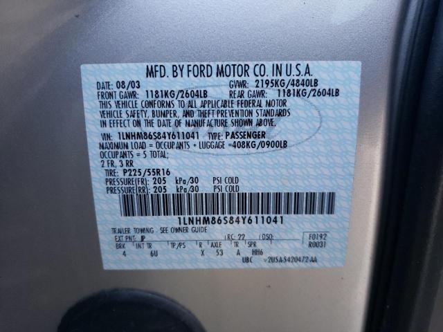 1LNHM86S84Y611041 - 2004 LINCOLN LS 银色 照片 12