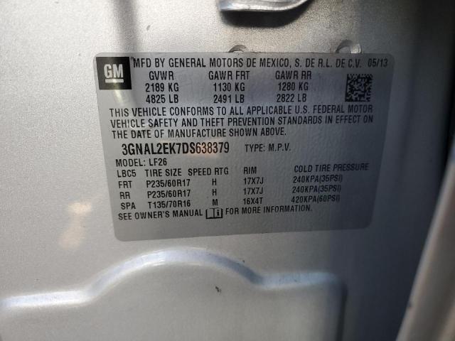 3GNAL2EK7DS638379 - 2013 CHEVROLET CAPTIVA LS ვერცხლისფერი ფოტო 13