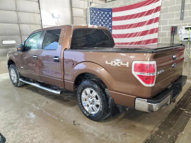 1FTFW1ET5BKD34713 - 2011 FORD F150 SUPERCREW BROWN photo 2