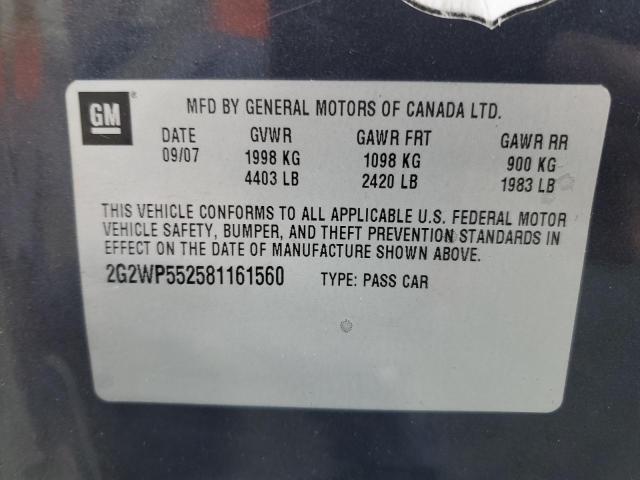 2G2WP552581161560 - 2008 PONTIAC GRAND PRIX 灰色 照片 12