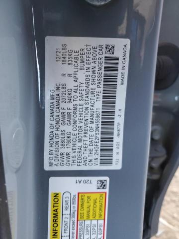 2HGFE2F53NH559671 - 2022 HONDA CIVIC SPORT 蓝色 照片 12