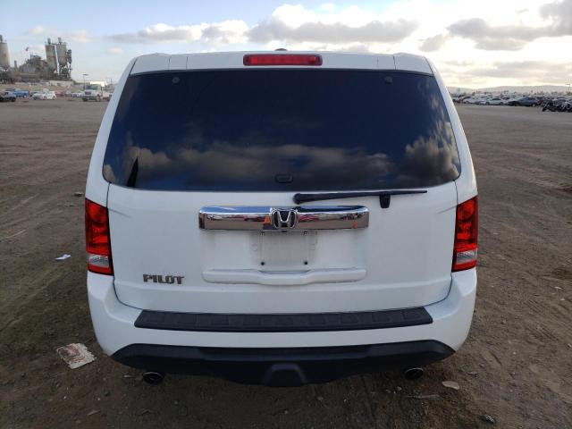 5FNYF3H51CB032481 - 2012 HONDA PILOT EXL WHITE photo 6