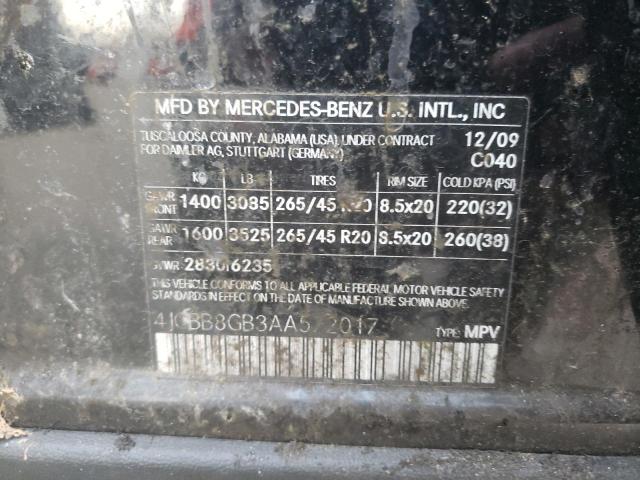 4JGBB8GB3AA572017 - 2010 MERCEDES-BENZ ML 350 4MATIC BLACK photo 12