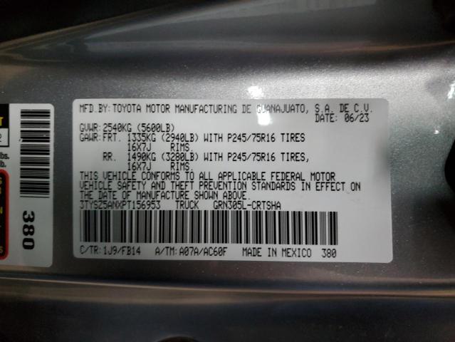 3TYSZ5ANXPT156953 - 2023 TOYOTA TACOMA ACCESS CAB ვერცხლისფერი ფოტო 12