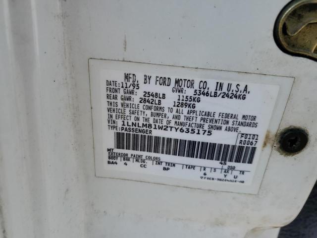 1LNLM81W2TY635175 - 1996 LINCOLN TOWN CAR EXECUTIVE WHITE photo 12