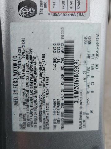 3LNHM26T69R629095 - 2009 LINCOLN MKZ SILVER photo 12