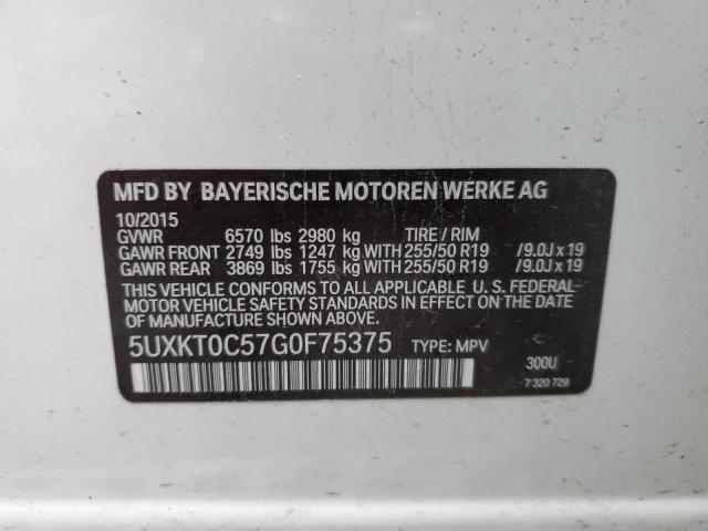 5UXKT0C57G0F75375 - 2016 BMW X5 XDR40E WHITE photo 13